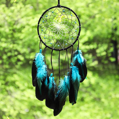 Décoration murale faite à la main Blue Dream Catchers