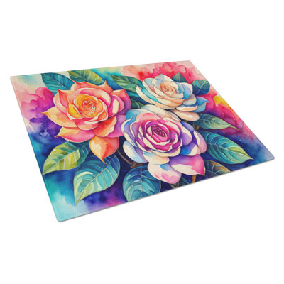 Grande planche à découper en verre Gardenias