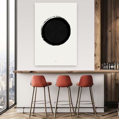 Zen Circle Balance Abstract Contemporary Peaceful Wall Art Print 1 Piece Wrapped Canvas Wall Art