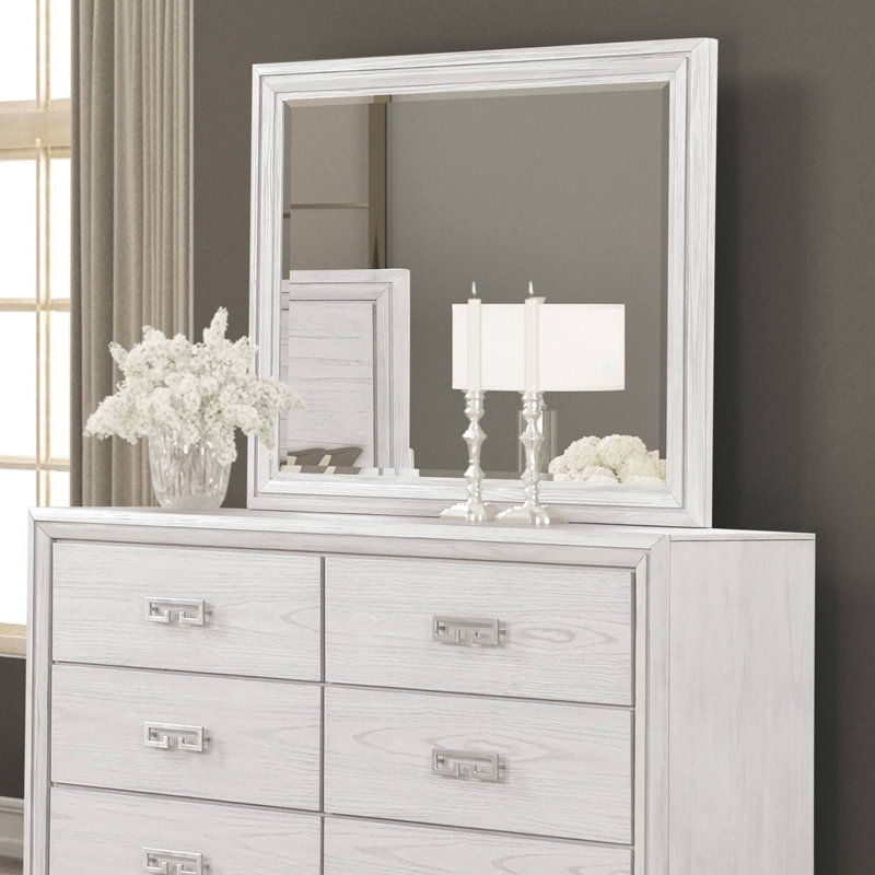 Miroir transitionnel l 44,4 po, blanc rustique