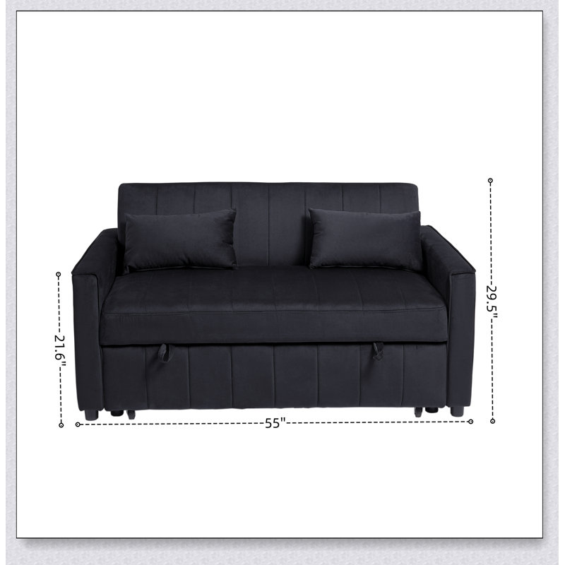 Canapé-lit coulissant polyvalent avec dossier réglable et mousse haute densité pour plus de confort et d'espace