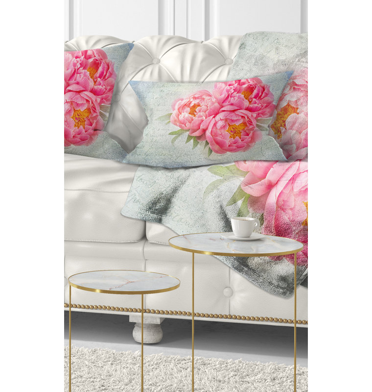 Coussin lombaire floral dans un vase