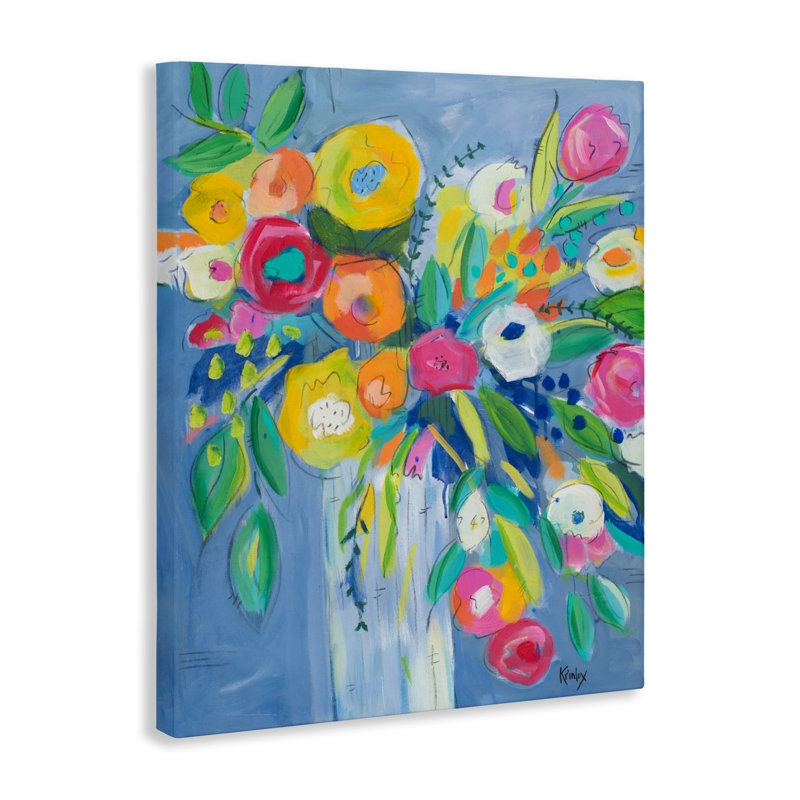 Toile Cheerful Blossom Energy, design par Krinlox, H 48 po x l 36 po