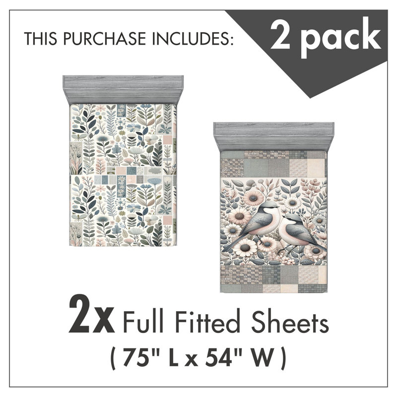 Ensemble de 2 draps-housse Ambesonne Spring, Drap-housse de taille double