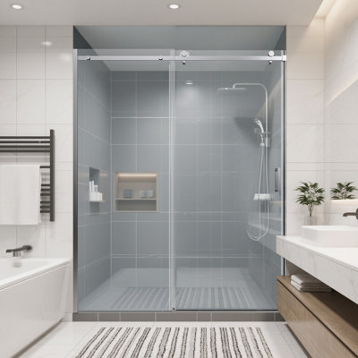 Space Saving Shower & Tub Doors, 56-60 X 74 In Glass, Modern Home