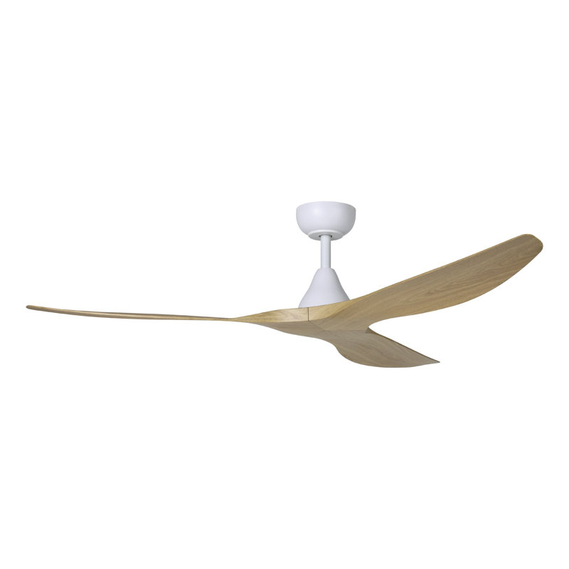 Takoya Ceiling Fan, Oak, 60", White