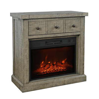Fahrettin 32" W Solid Wood Electric Fireplace TV Stand