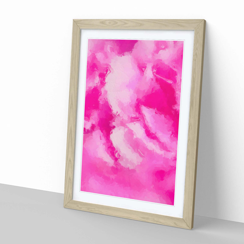 Pink Petals in Bloom - Framed Print, 91cm H x 60cm W x 2cm D, Oak