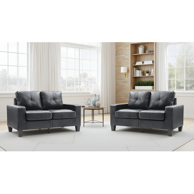 Worthen Modular Black Loveseat Set Of 2