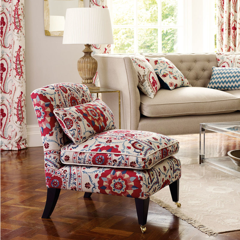 Jamila Fabric, Wedgwood/Linen