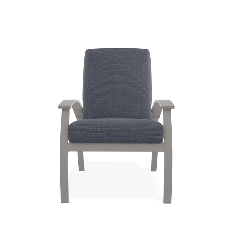 Belle Isle Outdoor Lounge Chair, Warm Gray, Spectrum Indigo Sunbrella®