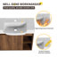 Meuble-lavabo mural 24 po avec lavabo en céramique, armoire de salle de bain flottante moderne avec tablette ouverte et porte simple, conception peu encombrante pour salle de bain-827477533-827477532