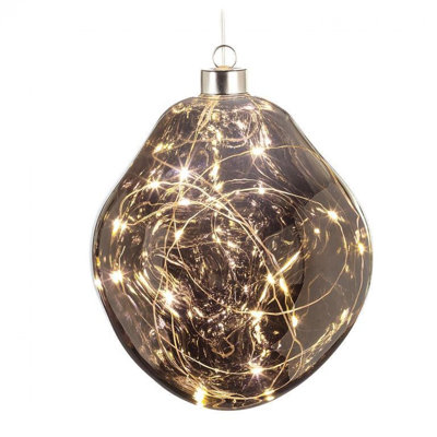 Ornement boule organique avec lumières DEL