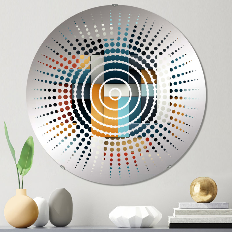 Miroir mural sarcelle Metropolitan Geometric Illusions, 23,6 po x 23,6 po