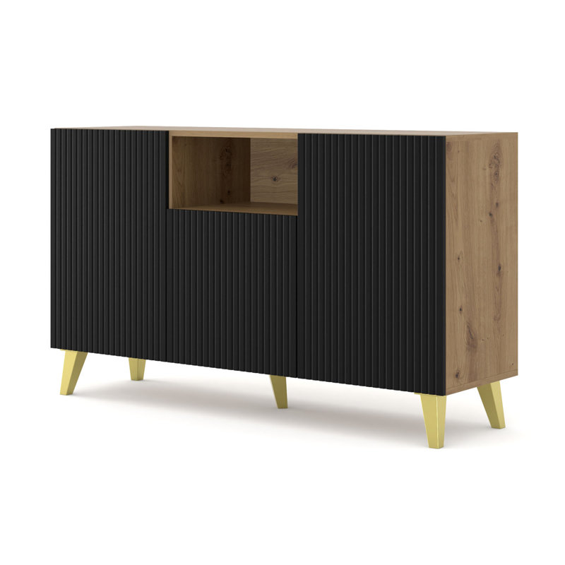 Fontainbleau 149cm W Chest of Drawers, Black/Beige