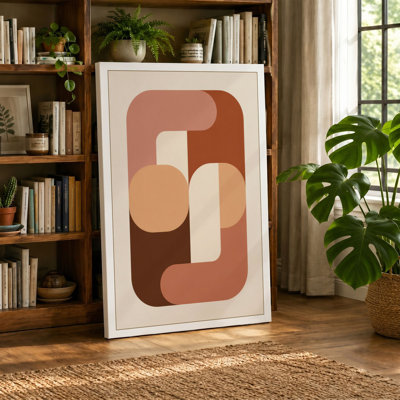 Geometric Harmony Mid-Century - Wrapped Canvas