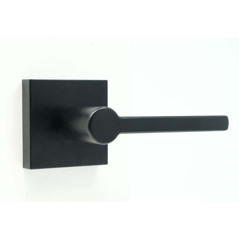 Brady Passage Door Lever with Rosette, Black, Passage