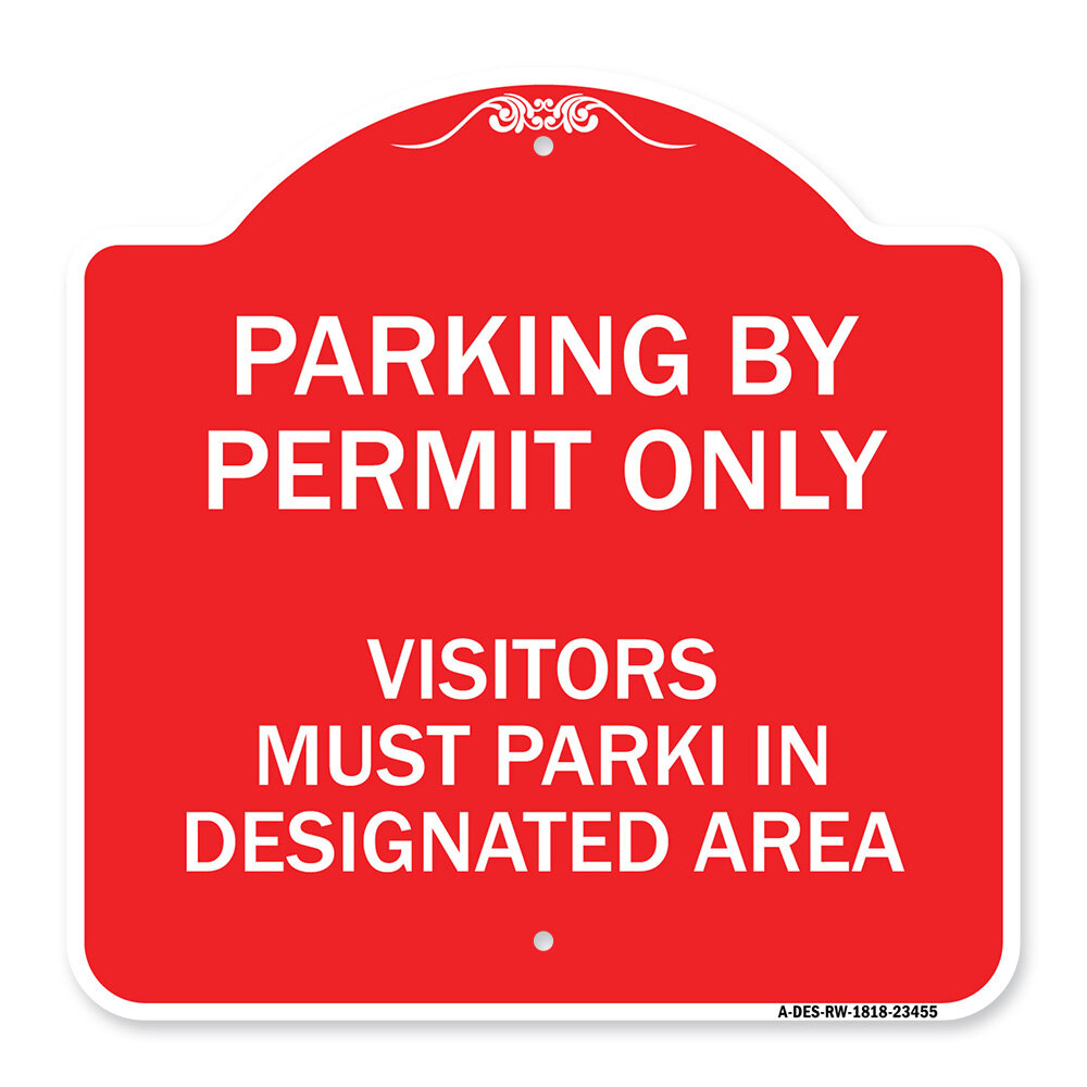 Signmission Designer Series Sign - Parking By Permit Only Visitors Must ...