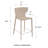 Divinia Bar Stool In Gray Regenerated Leather - Set Of 2-78040271-87285355