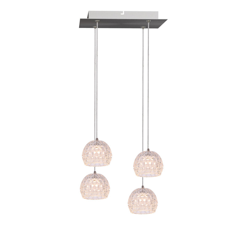 Bristow 4 - Light Nickel Cluster Pendant