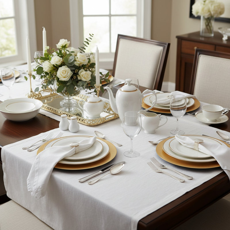 Service de table 57 pièces Lorren Home Trends - service de porcelaine pour 8 personnes - marguerite