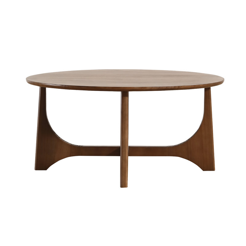 Lumi Walnut Effect Wooden Round Coffee Table