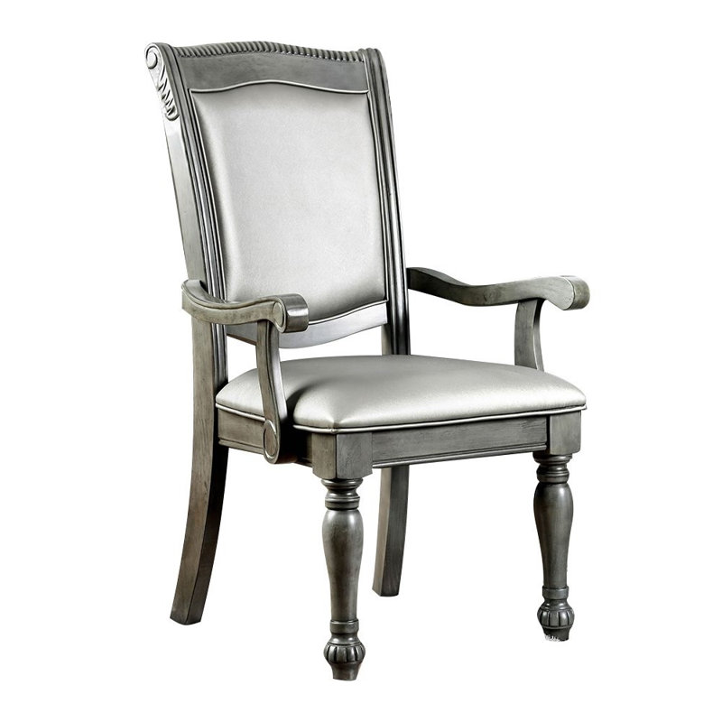 Montcalm 19'' H Faux Leather Upholstered Armchair, Gray