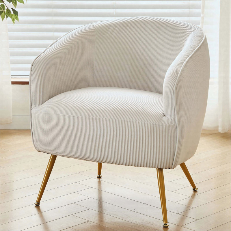 Fauteuil d'appoint en velours côtelé, Beige