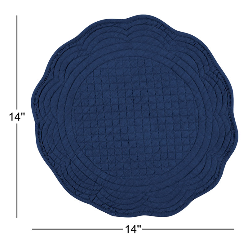Grover Cotton Round Placemat, Navy