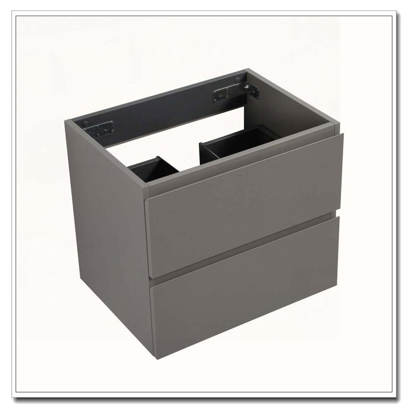 Wall Mount Cabinet With Two Pre Assembled Eco Friendly Drawers, Gray
