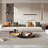 Modern Coffee Table with Mirror Black Glass Top and Stainless Steel Frame, Stylish and Durable for Living Room