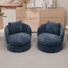 Fauteuil d'appoint large et rembourré et pivotant (ensemble de 2)