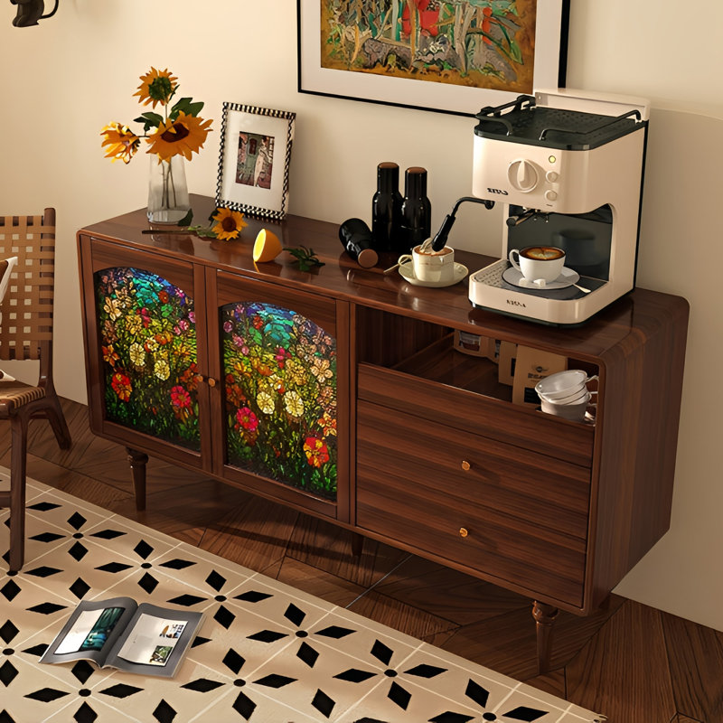 Buffet peint de style chinois, Noyer