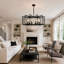 Lustre moderne noir 39 po