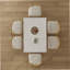 Ensemble de table de salle à manger rétractable 7 pièces, table extensible avec 6 chaises pour petits appartements-1137075358