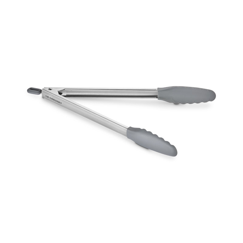 Le Creuset Signature Stainless Steel Tongs With Silicone, 9.5 In. - Oyster