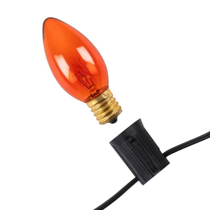 Ampoules de remplacement transparentes pour Noël C9, Orange, H 5 po x l 4 po x P 4 po