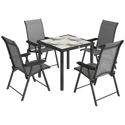 Steel Patio Dining Set Table,