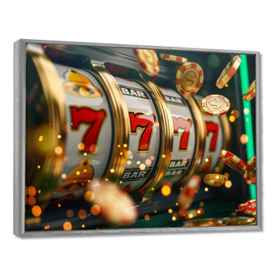 Slot machine jackpot winner II - Casino Wall Art Games Canvas Wall Art