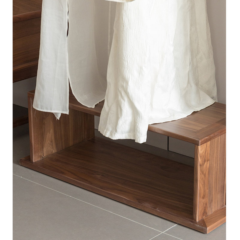 Elegant  Mortise-Tenon Garment Rack with Storage