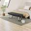 Banc rembourré en similicuir Cialan avec structure en acier inoxydable-12002532-35640926
