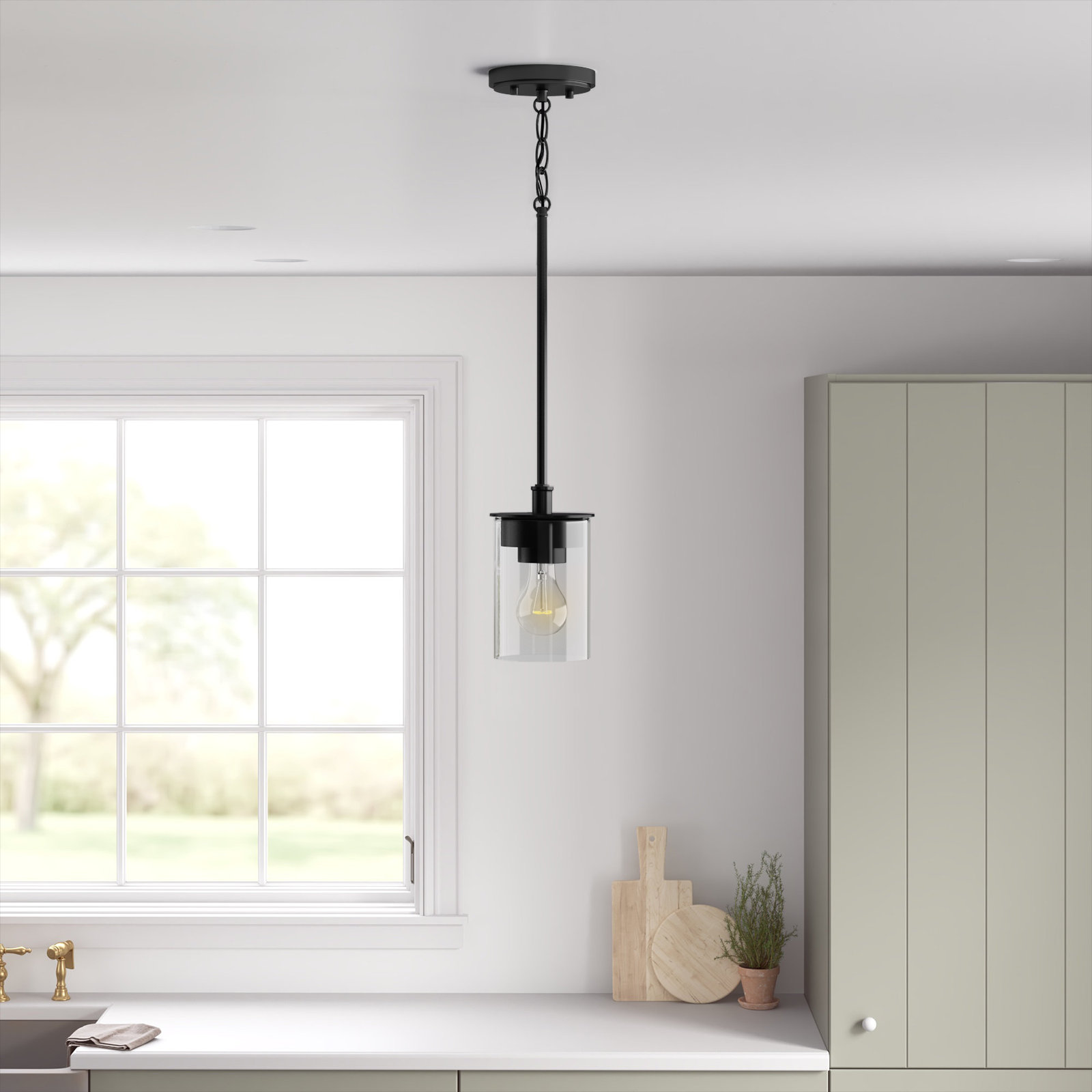 Eline Single Light Mini Pendant, Matte Black