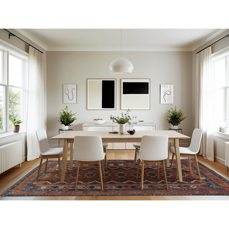 Machine Washable Art Deco Brown Area Rug, Rectangle 7' x 10'