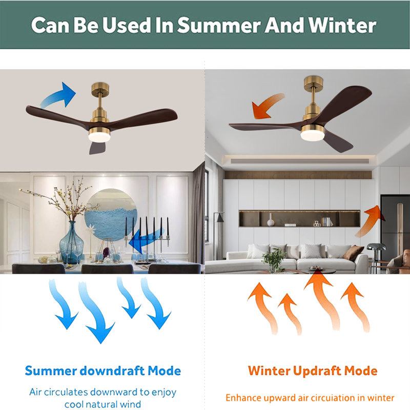 Huybert 48 Inch Ceiling Fan with Light and Remote, 6-Speed Reversible Fan for Bedroom & Living Room