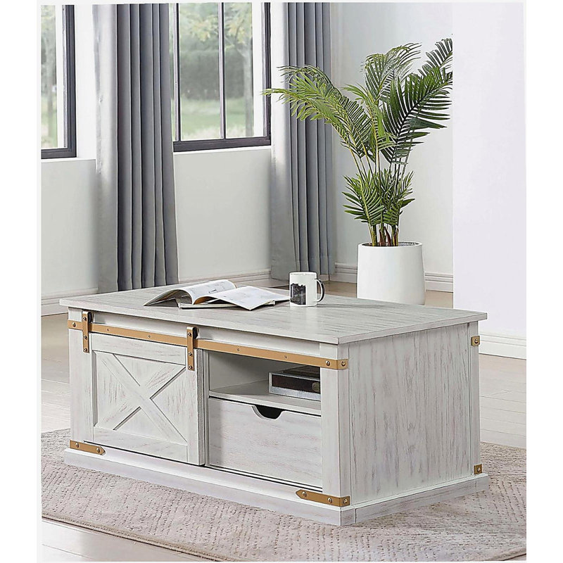 Table de salon avec plateau de rangement Vintage Platinum Decor