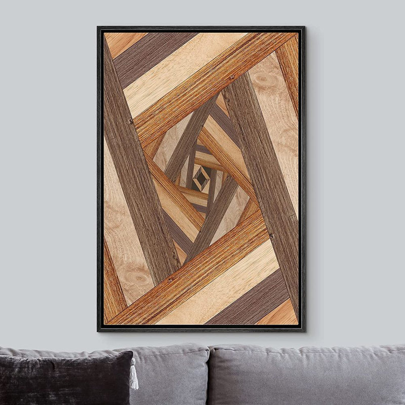 Geometric Western Shape " Twisting Brown Geometric Illusion Pattern ", Black, 16" W x 24" H