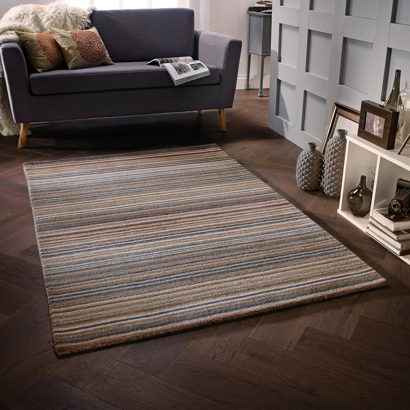 Tarren Striped Wool Area Rug, Rectangle 160 x 230cm