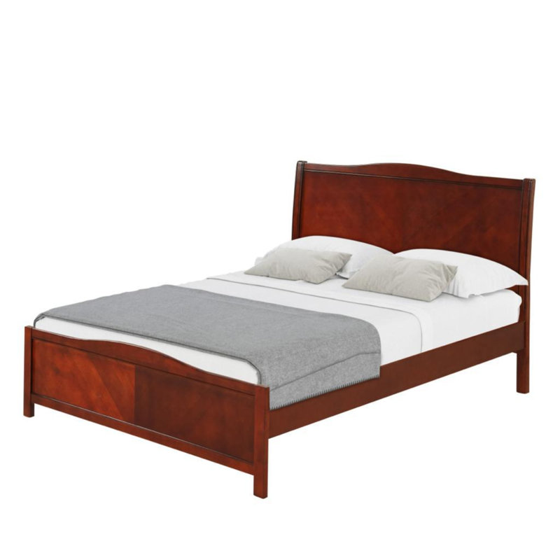 Lit plateforme en bois massif Coalson, Lit simple, Cerisier