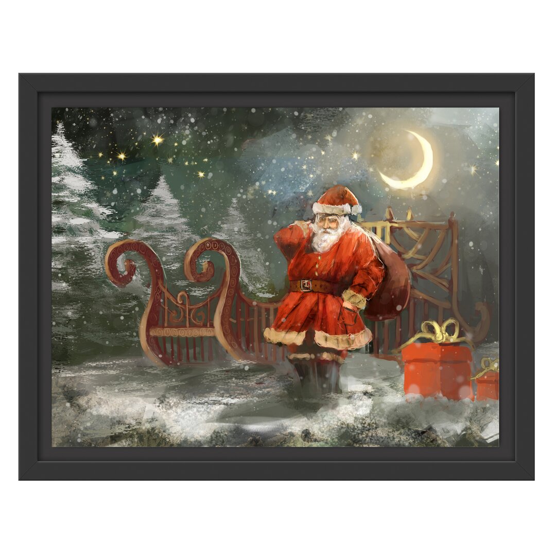 Gerahmtes Poster Santa Claus with Gifts