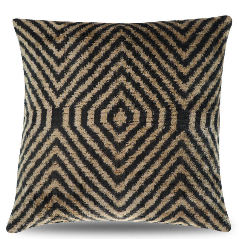  Housse de coussin et insert, 16 po x 16 po, Brun / beige, Carré